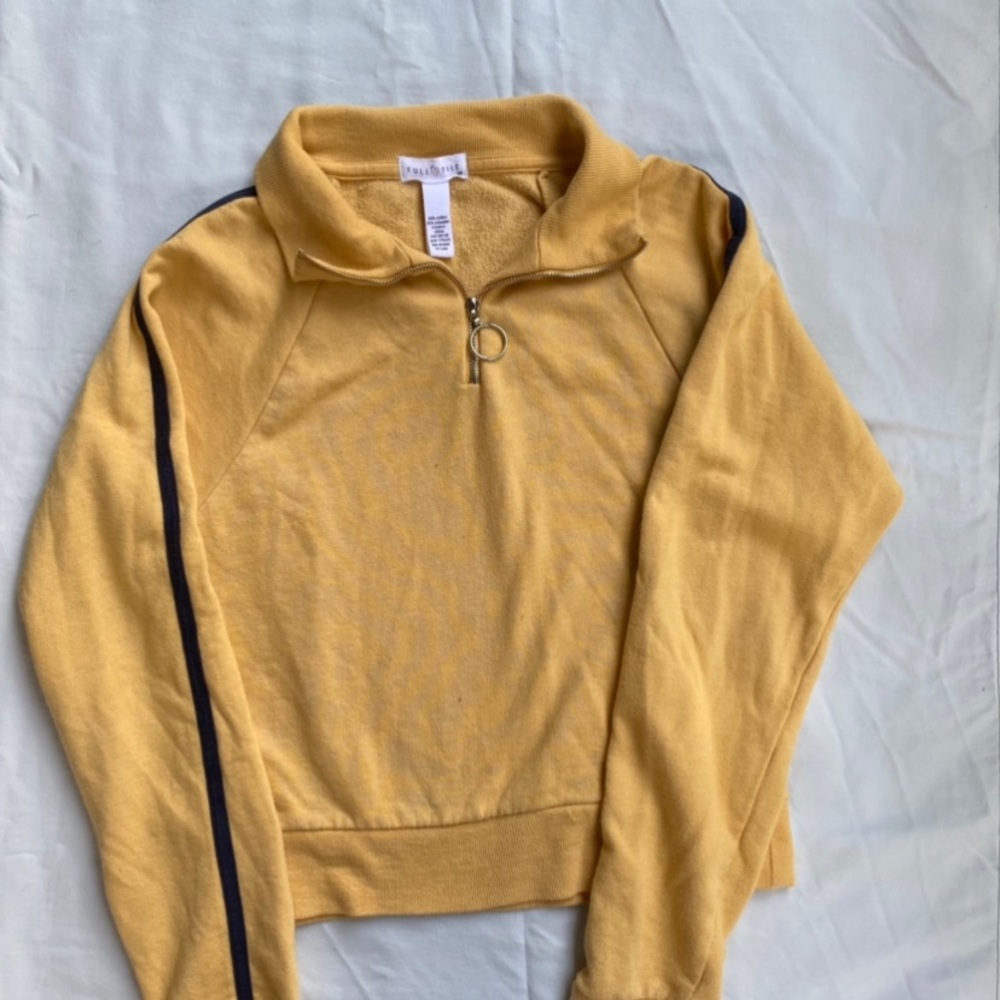 Juniors Yellow Navy Stripe Full Tilt Zip Up